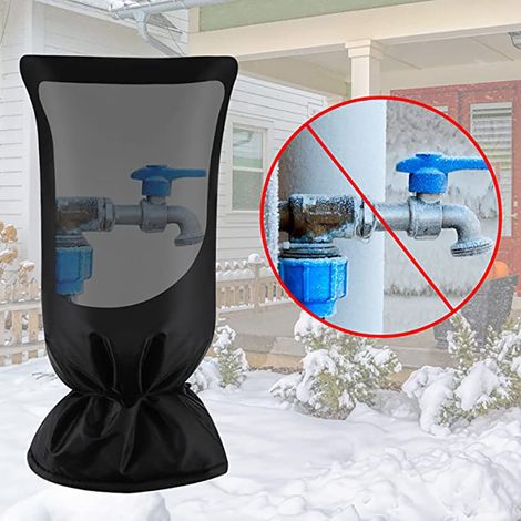 1 Packung Outdoor-Wasserhahnabdeckung, verdickte Outdoor-Wasserhahnabdeckung vor Frost, wasserdicht, schwarz (1/5)