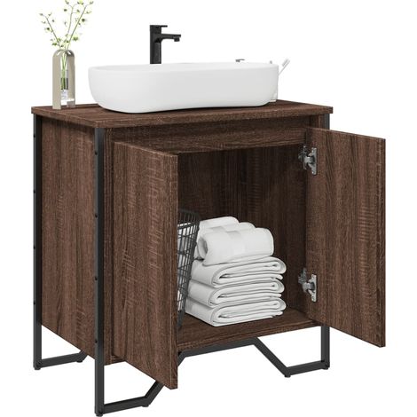 Waschbeckenunterschrank Braun Eichen-Optik 60x35x60 cm