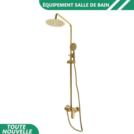 Kit de système de douche de pluie G1/2 en acier inoxydable monté au mur Hauteur réglable 32-44.68in (1/5)