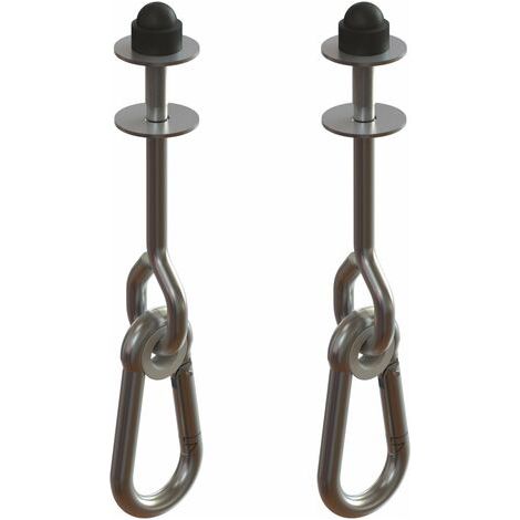 2 crochets avec mousquetons pour poutre ronde ou carrée de 90 à 100 mm (1/2)