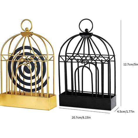 Support Bobine Moustique, Support Bobine Anti Moustique, Mosquito Brûleur d'encens Anti Moustique Spiral Holder pour la Salle de Bain, Maison et Jardin Extérieur - Or, noir, 12.74.520.7cm, 2pcs (1/4)