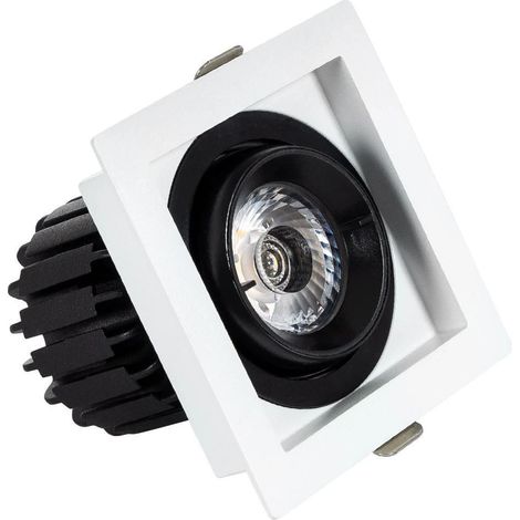 Spot LED Downlight COB Carré Orientable 360º Expert Color No Flicker CRI90 7W Coupe 82x82mm No Flicker 6000K Blanc froid (1/4)