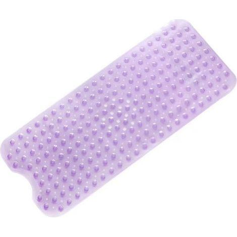 Tapis de bain antidérapant, tapis de douche antidérapant extra long, lavable en machine, 101 x 40 cm, violet transparent (1/5)