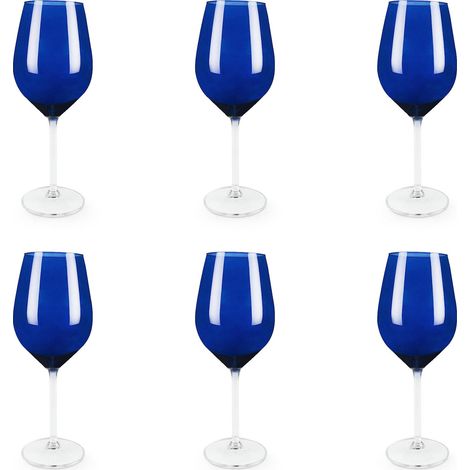 Lot de 6 verres à vin, verre, bleu (1/5)
