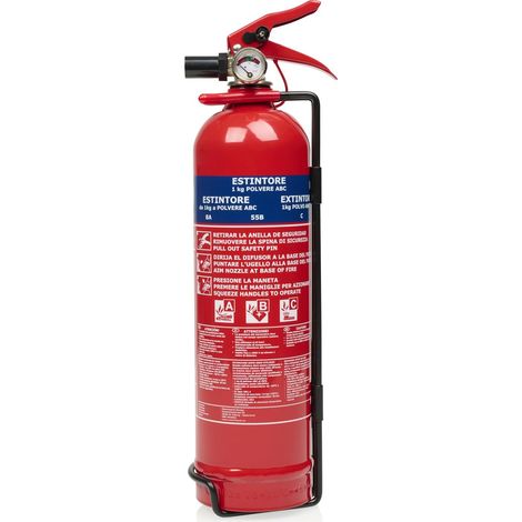 Estintore a polvere Smartwares - 1 kg - per incendi ABC - Adatto per veicoli e abitazioni - Con staffa di montaggio - FEX-18117 (1/5)