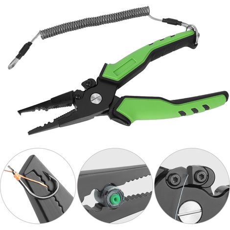 Pince de contrôle légère en alliage d'aluminium pour pêche avec cordon anti-perte et fonction pesée - Accessoire de pêche (1/5)