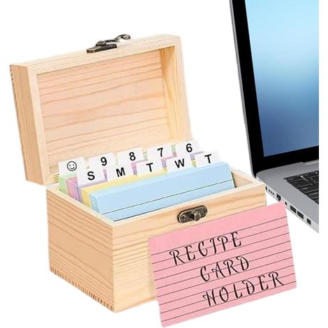 Boîte de rangement en bois pour cartes de visite - (1/5)