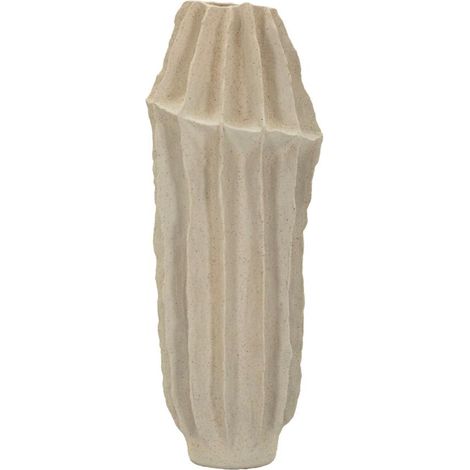 Vaso da terra in resina beige, Ø22x60 cm – stile Japandi