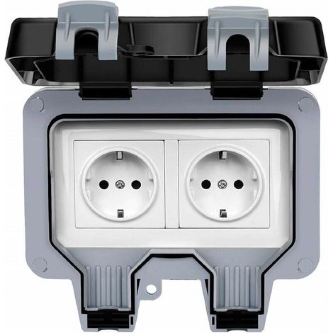 IP66 Waterproof Dustproof Wall-Mounted PC Socket, German Standard, 220-250V, 16A, 100MΩ, 50mH, Female/Male Plug, Waterproof and Sealed - Design-LIAIKI