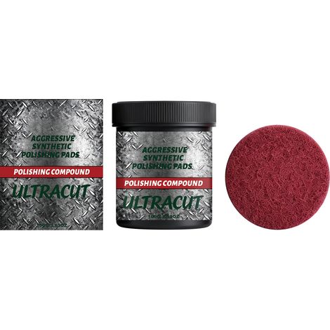 Pâte à polir pour réparer les rayures, faire briller et lisser les surfaces en métal, céramique et pierre. Pâte d'entretien quotidien pratique. 100 g + 1 tampon de polissage en éponge. (1/5)