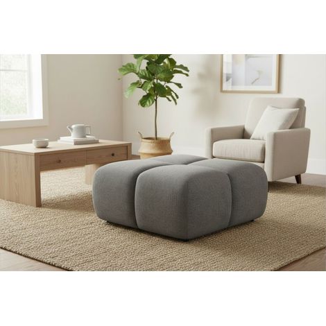 Polsterhocker Sitzhocker Hocker VEGA in Stoff Egon Grau