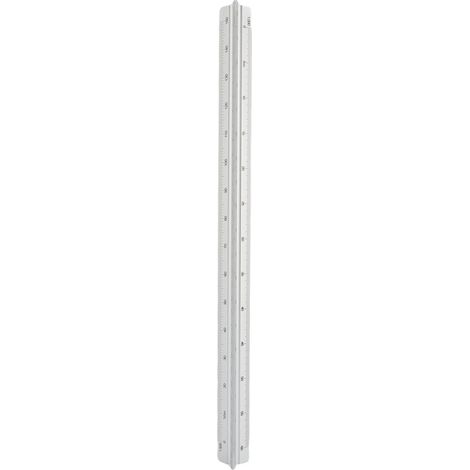 Irovami Règle architecturale à échelle 30 cm, précision optimale, design concave, équerre multifonctionnelle en aluminium, couleur argent. (1/5)