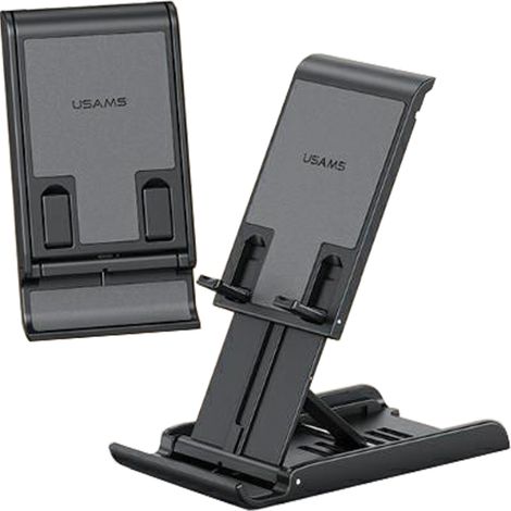 Soporte de escritorio plegable USAMS para teléfono/tableta, color negro, ZJ073ZJ01 (US-ZJ073)