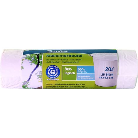 Secolan Sacchetti Pattumiera 20 Litri Extra Forte Bianco 1x25 (1/5)