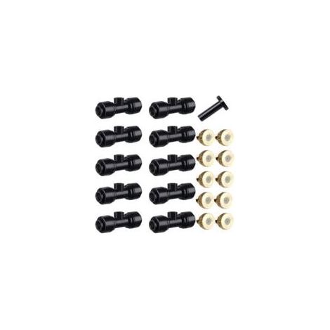 21PCS Système D'irrigation Système de Brumisateur Extérieur Kit,Buse de Pulvérisation en Laiton pour Jardin,Atomiseur Buse,pour Jardin Terrasse Patio Bricolage,l'Irrigation de l'Arrosage des Jardins