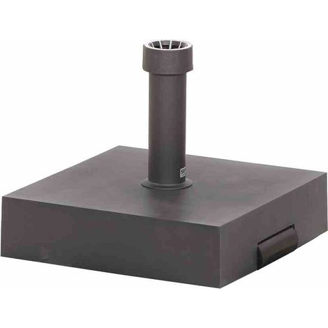 Betonständer 40 kg eckig, anthrazit Kunststoffrohr 19-54 mm, mit Rolle und Handmulde (1/5)