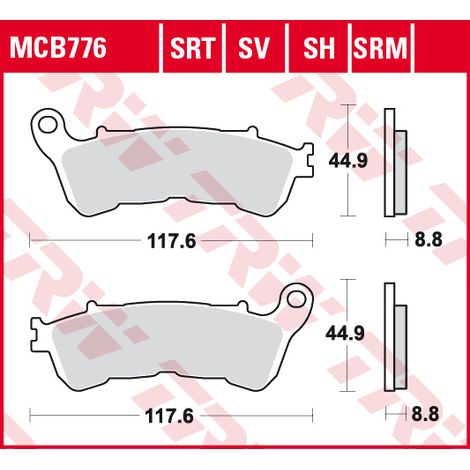 Pastillas de freno TRW ZF KH388 orgánicas para Honda CBF 500 04-08, CBF 600 04-15, NT 700 V 06-13, XL 700 V 08-13, XL 1000 V 04-13, Suzuki Burgman 125 07-13, delanteras.