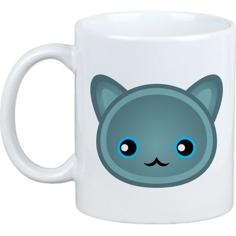 Taza con diseño de gato azul ruso e inscripción de Art-Dog. (1/5)