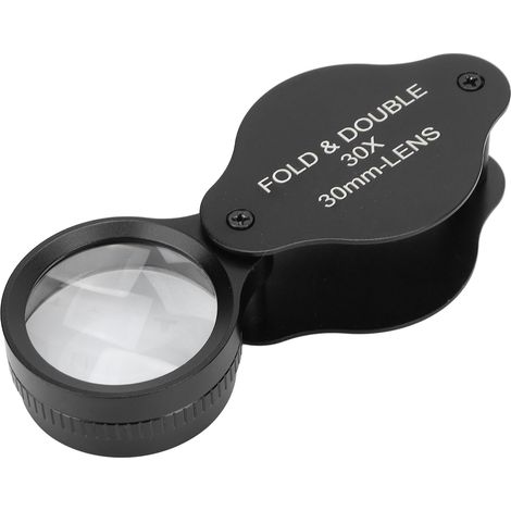 Loupe Pliable 30X avec Lentille en Verre pour Bijoux, Monnaies et Timbres, Outil Portable d'Inspection (1/5)