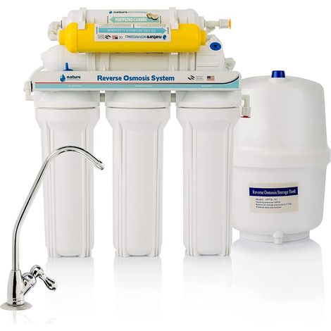 NATURE WATER PROFESSIONALS - Attrezzatura per osmosi inversa - Kit per osmosi a 6 stadi - Capacità 5 litri - Include membrana 50 GPD, filtro e serbatoio acqua. (1/5)