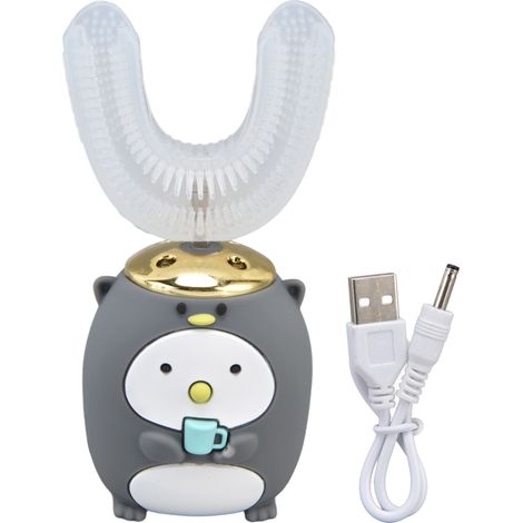Brosse à dents enfant automatique en forme de U, 5 modes de nettoyage et mémoire intelligente pour une hygiène bucco-dentaire 360° (1/5)
