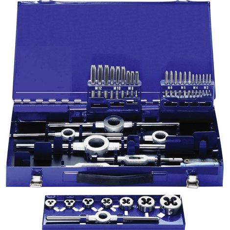 KIT maschi e filiere 37 parti HSS Eventus by Exact 10734 metrica M3, M4, M5, M6, M8, M10, M12