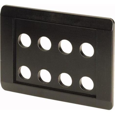 Plastron d'encastrement noir 8 emplacements de montage EATON E8-SW