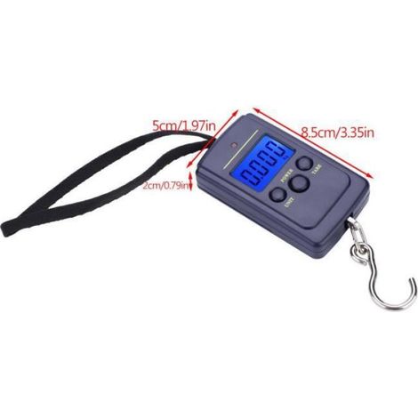 Balance De Suspension Numérique - 40 Kg - Écran LCD 4 Unités - Fonction Tare Et Verrouillage Affichage - Alimentation 2 Piles AA - 87 G (1/4)