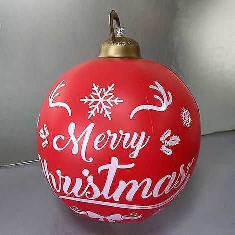 Boule de Noël gonflable décorative de 60 cm pour l'extérieur, en PVC, géante, pour sapin de Noël, sans lumière. (1/5)
