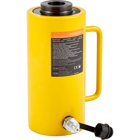 Vérin hydraulique creux 30T, course 102 mm, levage 29937 kg, robuste pour cintrage carrosserie (1/5)