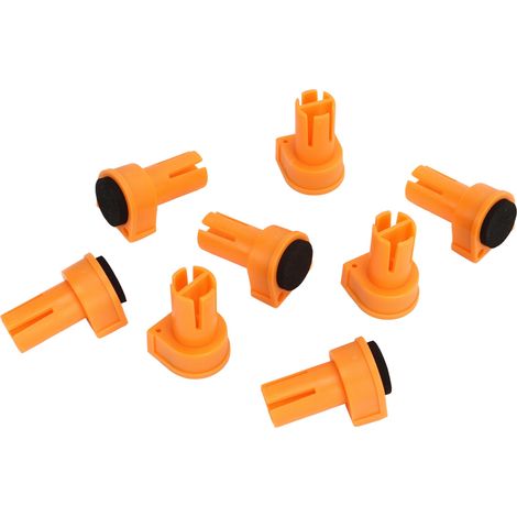 Lot de 8 coffins d'établi 19 mm en nylon orange et noir avec semelle de serrage, butée de banc démontable pour sciage ponçage peinture (1/5)