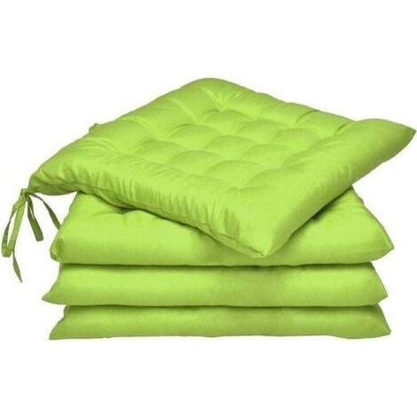 Lea Gartenstuhlkissen – 4er-Set – Bequemes und dickes Outdoor-Kissen – Ideal für drinnen und draußen – 40 x 40 x 5 cm – Apfelgrün (1/5)