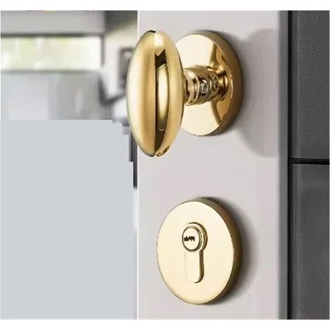 Serrure de porte intérieure en alliage pour chambre à coucher, argent (1/3)