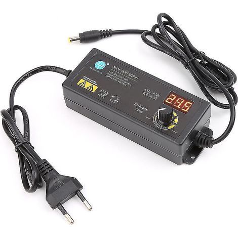 Einstellbares Netzteil mit digitaler Spannungsanzeige, 3–12 V, 5 A, europäischer Stecker (1/4)