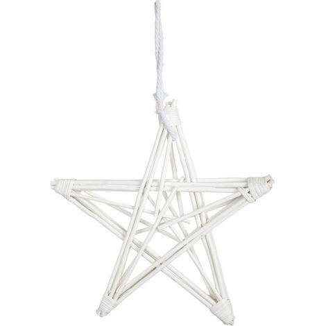 Estrella decoración de mimbre blanca 55x55x5 (1/4)
