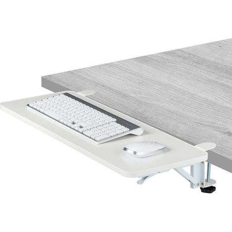 Extensión de escritorio con abrazadera y bandeja plegable