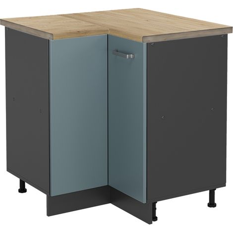 Meuble d'angle R-Line, Bleu-gris, 75.6 cm , PT Chêne, Vicco (1/5)