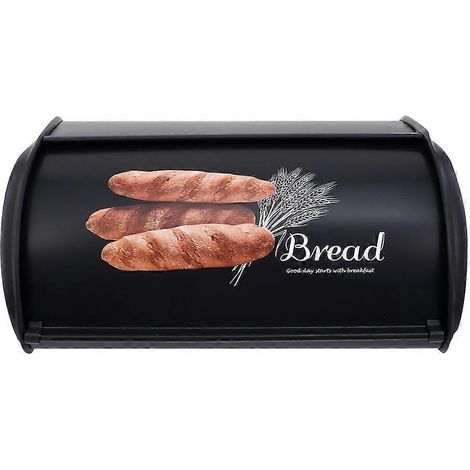 Boîte à pain de boulangerie, boîte de rangement multifonctionnelle, boîte à pain domestique (noire) (1/3)
