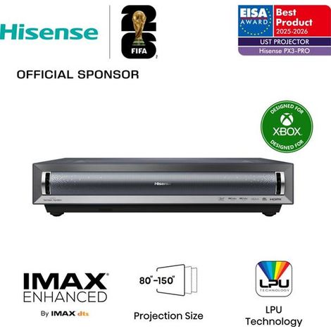 Vidéo projecteur - HISENSE - Laser 4K - Ultra courte focale - 80-150'' - 3000 lumens