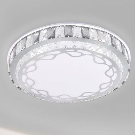 Trade Shop - Copy Of Plafoniera Da Soffitto 65w ø50cm Led Design A Strati Cristalli Fiori Luce Fredda 08220 -