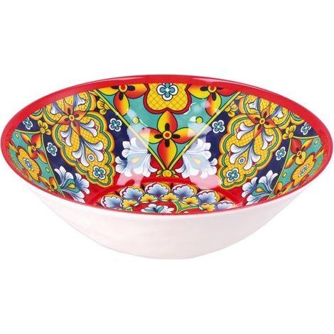 Regalo Italiano Ciotola Rian in Melamina D 28 Cm H 9 Cm Rosso Blu