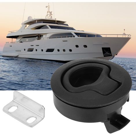 Loquet rond en plastique pour trappe de pont de yacht, fermeture sécurisée pour accès bateau.