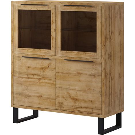 Credenza 4 ante Eden marrone e metallo 140cm