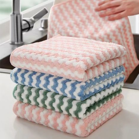 Panno in microfibra (colore casuale), 10 pezzi, panni multiuso per la pulizia di bagno, casa, cucina, ufficio e auto. (1/5)