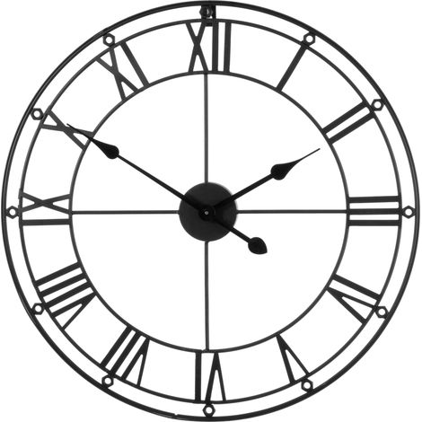 Premier Housewares Matte Black Metal Wall Clock (1/4)
