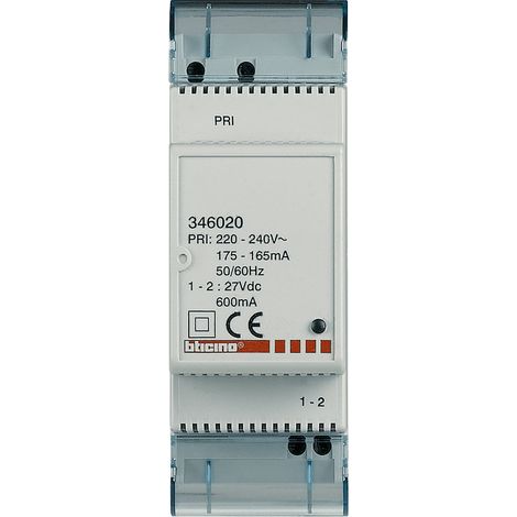 Alimentation supplémentaire MyHOME BUS 220 240V 27V 600mA BTICINO 346020 (1/3)