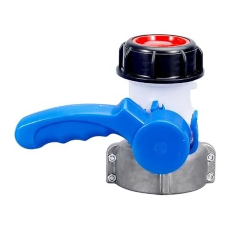 Adaptateur robinet à boisseau sphérique 75 mm, robinet d'arrêt avec écrou de raccordement en aluminium DN50, pour réservoir IBC, citerne d'eau de pluie et bidon (1/5)