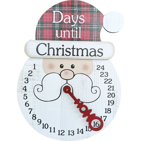 Calendrier De Lavent En Bois - Support Pour Bougie Arbre De Noël - Décoration Murale Porte Ou Arbre - 33 X 22 Cm - 1 Pièce (1/2)