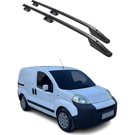 OMAC Barres de Toit longitudinales Compatible avec Peugeot Bipper 2008-2021 Aluminium Noir (1/5)