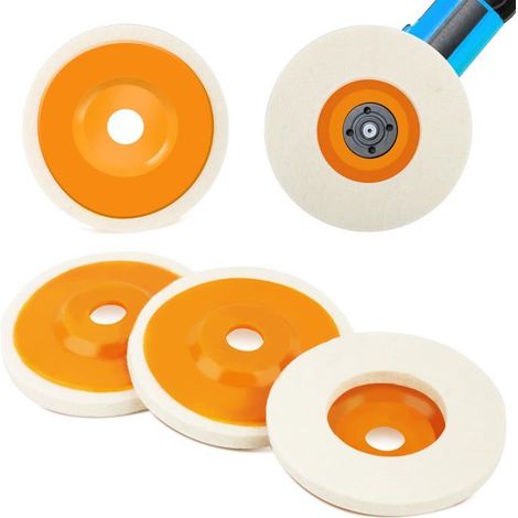 Roue Polissage Laine - 4 Pièces, 98 mm - Pour Meuleuse 4 Pouces - Outil Rotatif Aucunely (1/5)